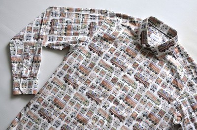 ETON SLIM Twill Herren Hemd Mens Shirt Gr. 44/ 17.5'' Truks/ Lastkraftwagen