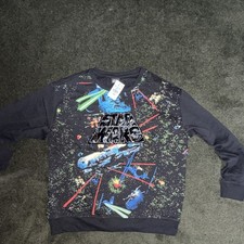 Star Wars XL Black Crewneck Sweatshirt Graphic Print Lucasfilm     