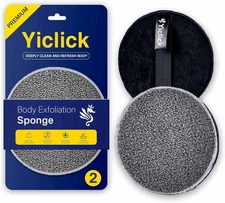 Yiclick Exfoliating Body Scrubber Exfoliator 2 Pack - Black 