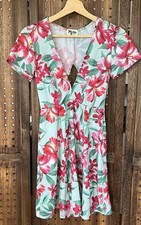 Show Me Your Mumu Ibiza Dress Bahama Mama Floral V Neck Short Sleeve Small RARE