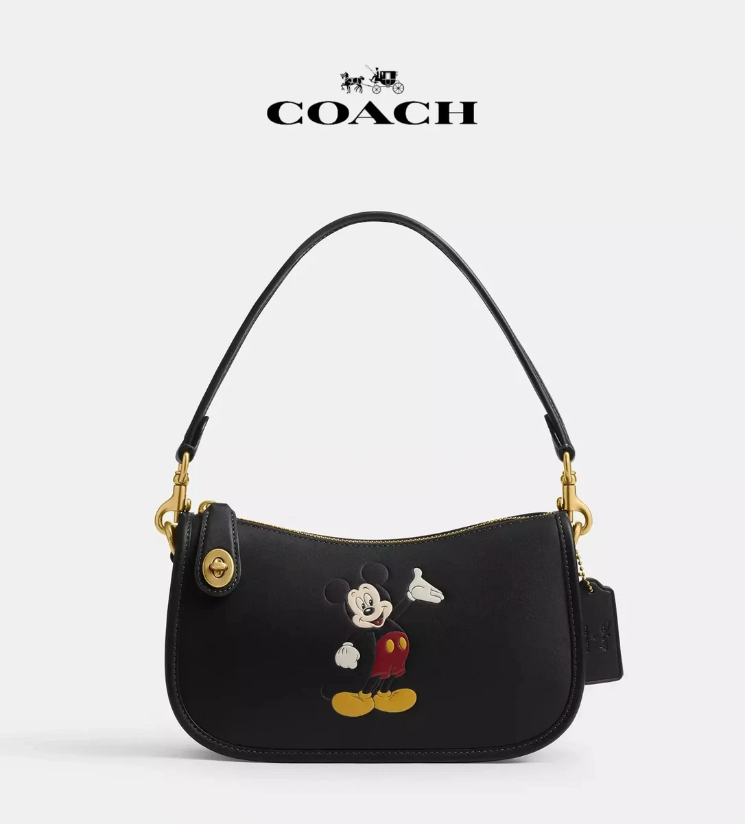 COACH × Disney パトリシア ショルダーバッグ ミッキー COACH】コーチ スムースレザー ディズニー コラボ ミッキー フェイス