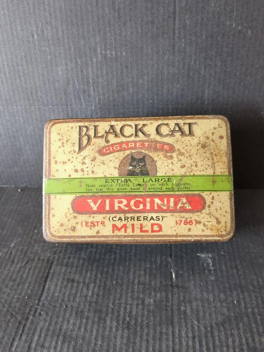 black cat virginia cigarettes tin Flat Fifties Cigarette COL. Black Cat Virginia Cigarettes