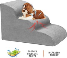 3 Step Stairs for Sofa Chair NonSlip Sturdy Pet Steps Dogs Cats GREY