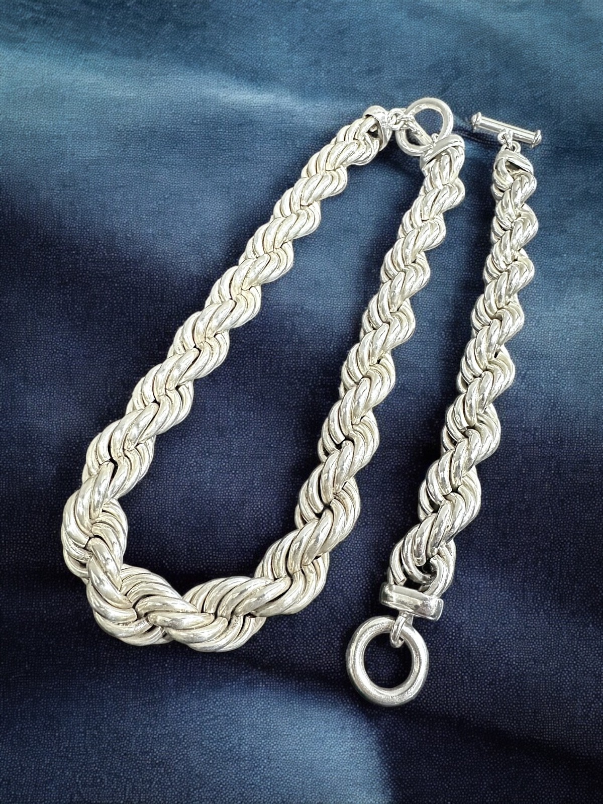 Sterling Silver Large Solid Rope Chain Necklace  … - image 2