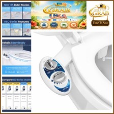 Bidet Attachment for Toilet Seat Blue Dual Nozzle Plastic Non Electric Self