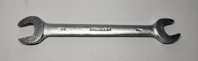 Vintage Crescent Open End Wrench C1725 7/16'' 1/2'' USA