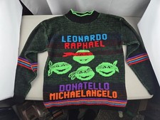 Retro Vintage 1990 Kid  s Teenage Mutant Ninja Turtle Sweater 18" Pit To Pit