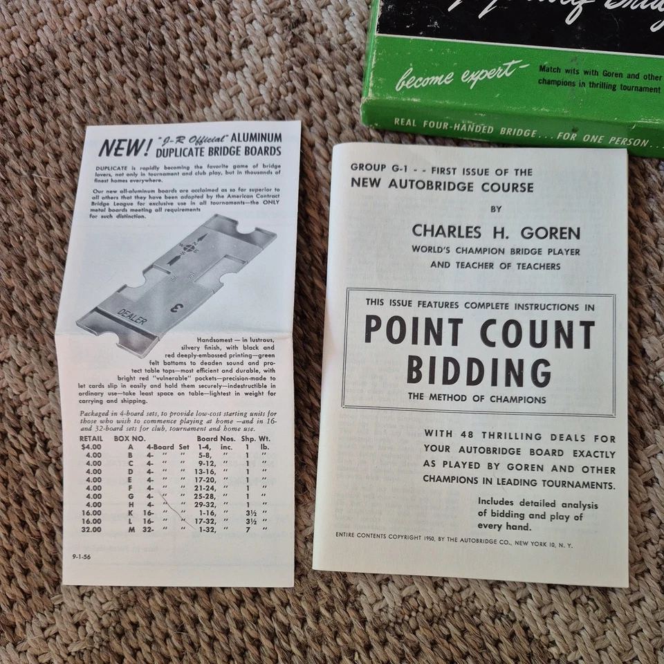 Ponte Automática Vintage Charles Goren Anos 1950 Play Yourself Bridge Completa com Caixa - Imagem 3 de 4