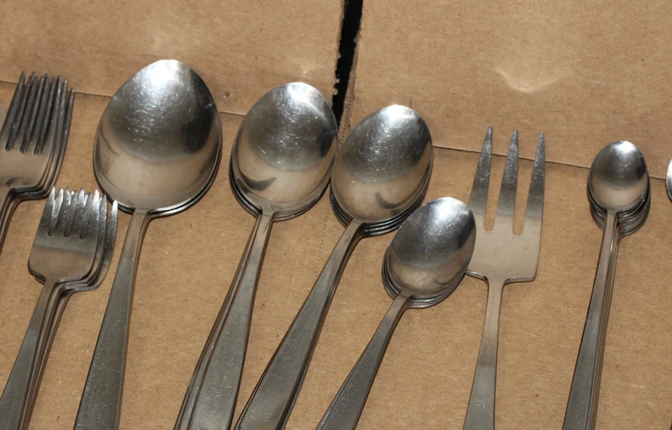 Mid Century Gense Sweden Facette Stainless Flatware Set 35 Pieces Service for 4 - Image 2 of 4