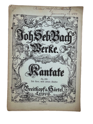 ohann Sebastian Bach Cantatas Lot (105 & 135) Breitkopf Härtel Leipzig Vintage