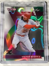 Victor Scott II (RC) 2024 Leaf Vivid Lava Gray Rookie Card 6/9 #66 Cardinals