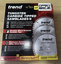 Trend TCT Circular Saw Blade Set 165mm x3 Tungsten Carbide Tipped - Brand New