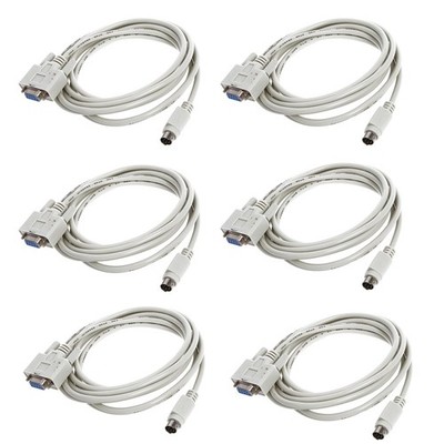 6X DB9P zu 8P  Din RS232 Download Programmierkabel  8.2 Ft Fuer SPS DV9510