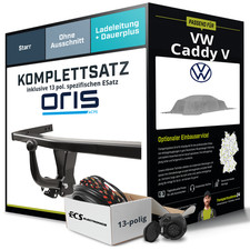 Für VW Caddy V SBB, SBJ Anhängerkupplung starr +eSatz 13pol 09.2020-jetzt AHK