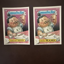 1988 Topps Garbage Pail Kids Card 582a/b Take-out Dinah & Chow Mame