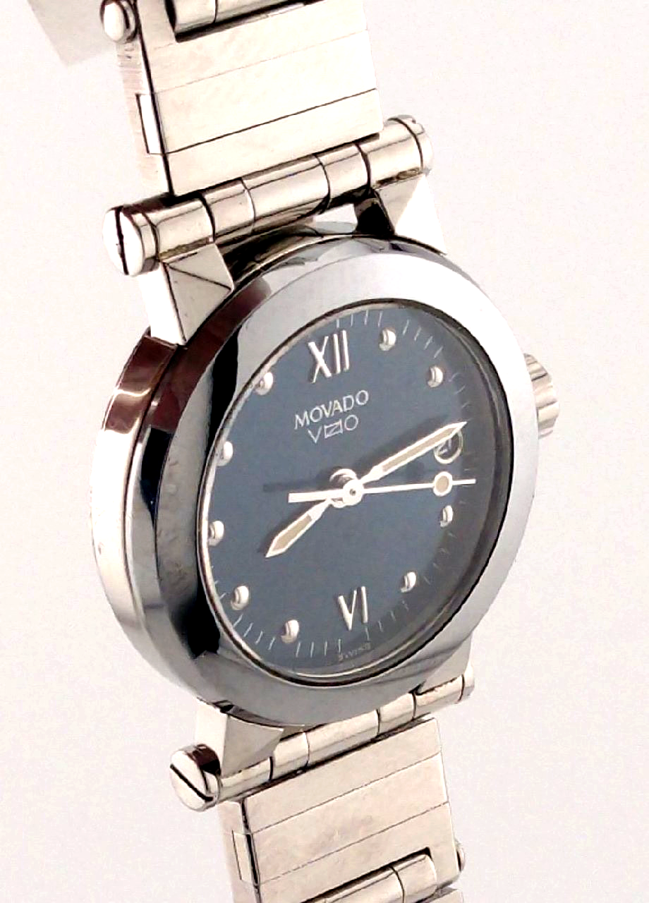 Movado Ladies Vizio Blue Dial Stainless Steel Watch 83.36.826
