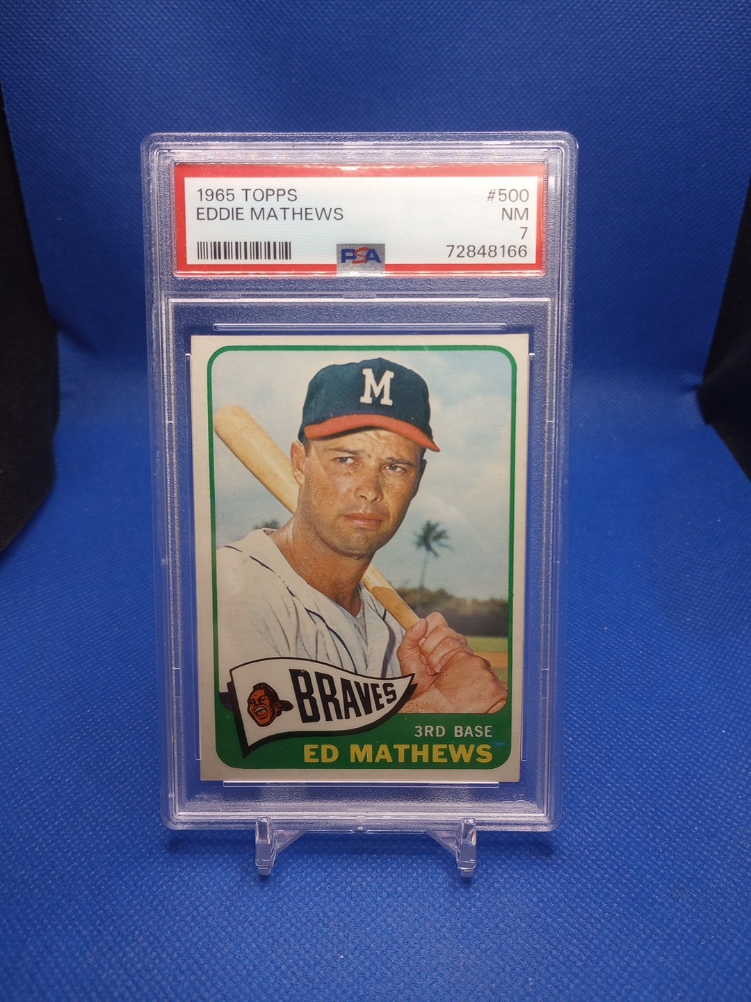 1965 Topps #500 Eddie Mathews Milwaukee Braves PSA 7 NM 