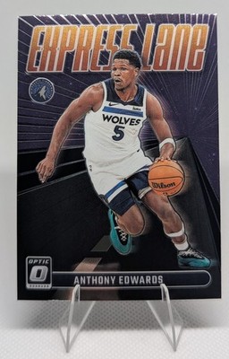 2023-24 Panini Donruss Optic Anthony Edwards #24 Express Lane Purple Prizm