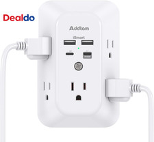Outlet Extender Surge Protector - 5-Outlet Splitter with 4 USB Wall Charger Pd