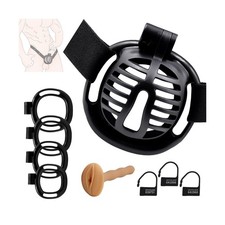 Male Chastity Cage with Elastic Belt  Invisible Lock - Chastity Device with ...