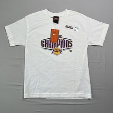 Vtg Nike Team Los Angeles Lakers T Shirt Youth Medium White 2002 NBA Champions