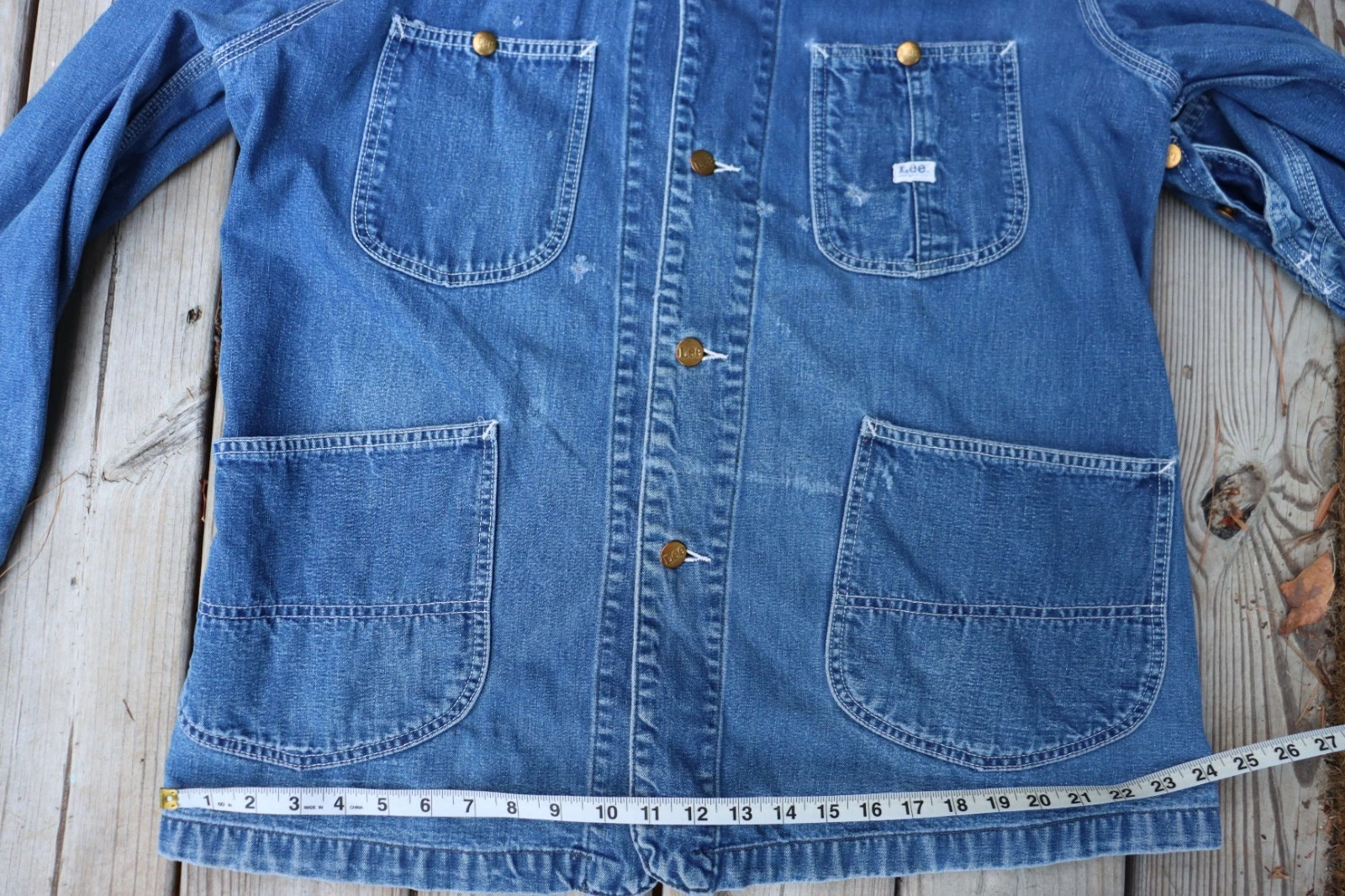 Vintage Lee Denim Chore Jacket Size XL Union Made Workwear Coat 60s 70s image 22