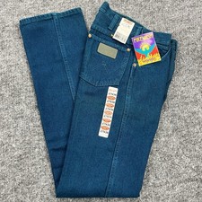 Vintage Wrangler Cowboy Cut Jeans Mens 27x36 Blue Denim 13MWZ Firewash Deadstock