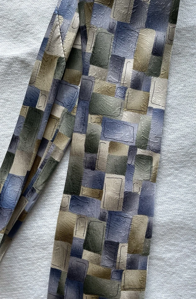 Corbata de Seda Jerry Garcia Otra Mariposa Colección Treinta y Cuatro Azul Marrón Gris Foto 3 de 4