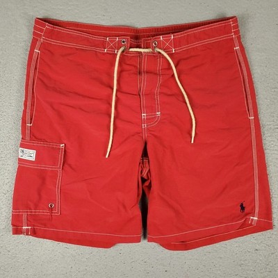Ralph Lauren Shorts Mens Medium Red Pony Beach Board Swim Trunks