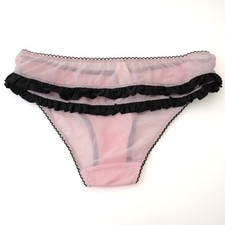 NEW Victoria's Secret VTG 2010s Girly Ruffle Sheer Hiphugger Panty LARGE