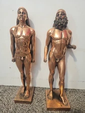 ART DECO  NUDE EGYPTIANS BRONZE/COOPER STATUE SCULPTURE HOME OFFICE DECOR