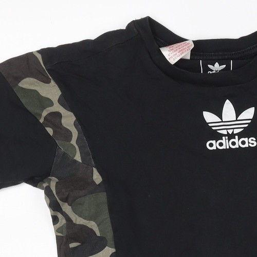 Adidas Boys Black T-Shirt 11-12 Years Camouflage Detail - Picture 11 of 12
