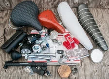 Stingray Cruiser Bicycle SEATS Lot 2 LIGHTS HORN BELL Post Vintage Schwinn Bike