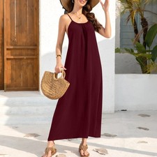 Women Backless Dresses Ladies Sleeveless Maxi Dress Summer Beach Baggy Sundress — image 3