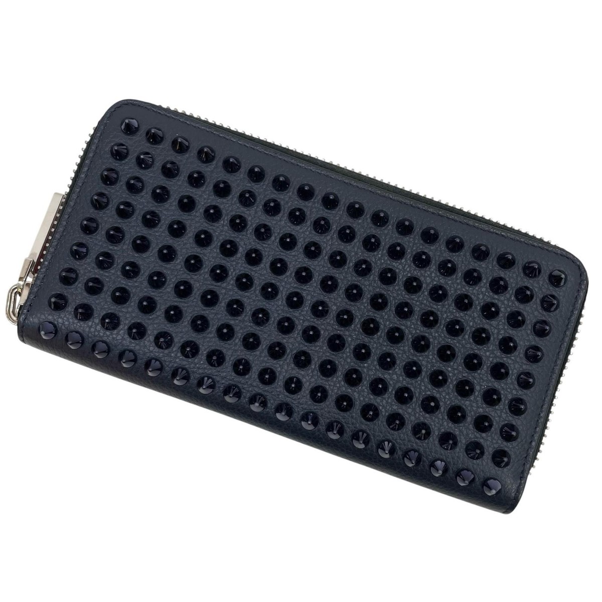 Christian Louboutin Spike Studs Zip Long Wallet Navy Blue | eBay