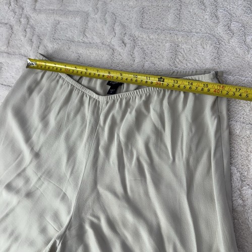 Eileen Fisher Beige 100% Silk Straight Wide Leg Pants Womens Size M Missy Style - Picture 14 of 17