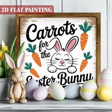 Rustic Wooden Plaque Carrots For The Easter Bunny Backyard Wall Art Decoration
