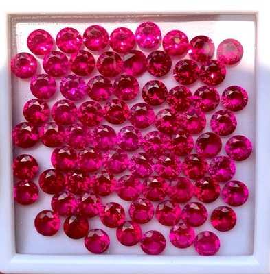 10 Pcs Natural Mogok Red Ruby Round 6.00 MM Certified Treated Loose Gemstone