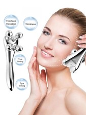 4D Y Shape Facial Roller Massager Face Neck Beauty Massage Tool Silver