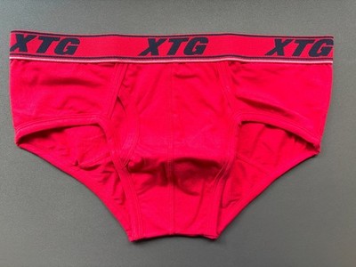 XTG Mens Underwear Brief Slip L Large Red Cotton Herren Unterwäsche