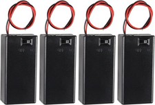 4pcs 9V Battery Holder with ON/Off Switch 9V Battery Case with Switch 9V
