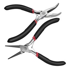 2Pack Bent Chain Nose Pliers and Round Nose Pliers for Crafting and Repair,9367