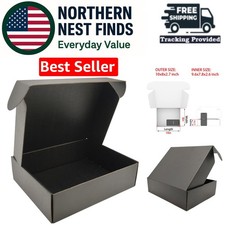 Recyclable Black Gift Boxes - 25-Pack, 10x8x2.7 Inches for Crafts and Shipping