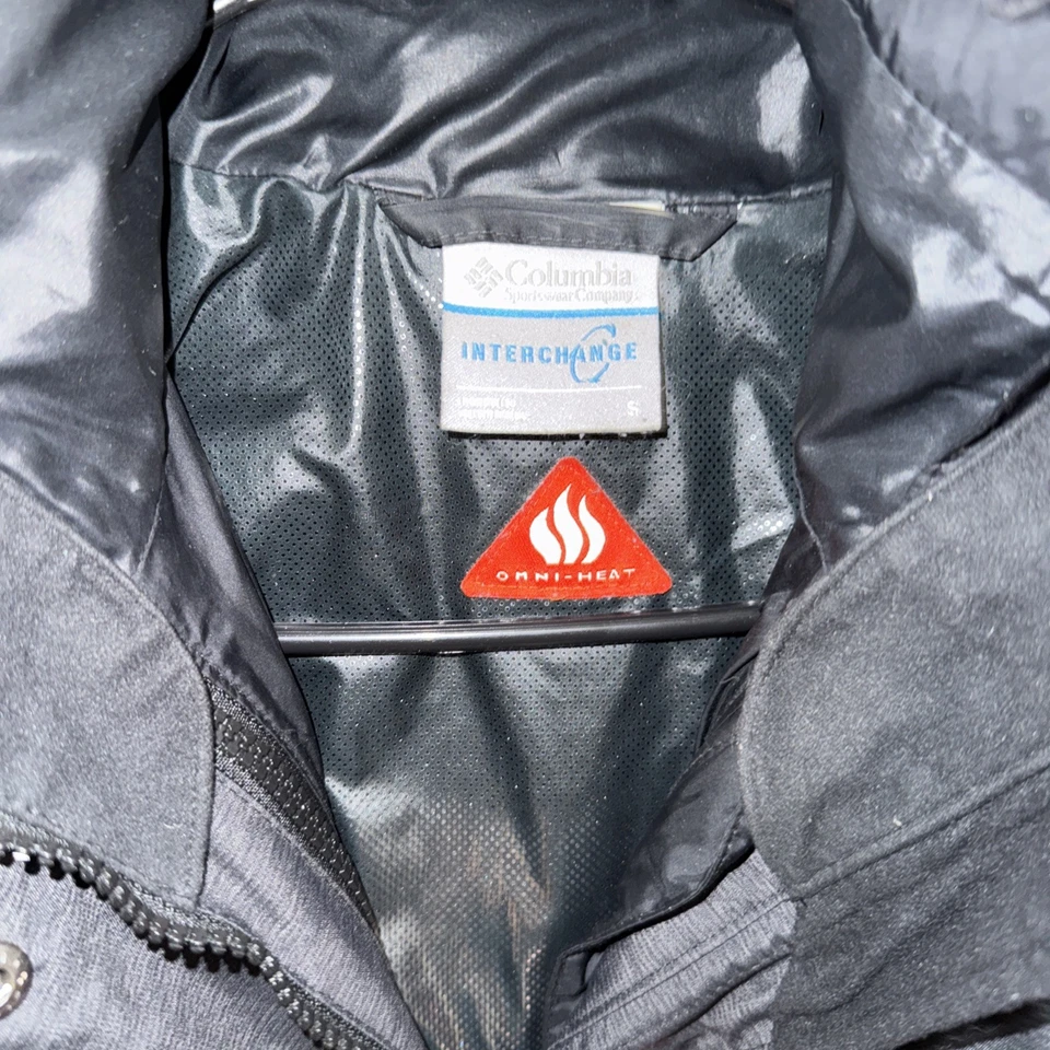 Womens Columbia Carson Pass Interchange Jacket Coat Parka Small Gray Omni Heat - Image 2 of 4