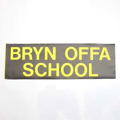 Bryn Offa Schulbus Blind Destination Oswestry Vintage gedruckt Tyvek Original