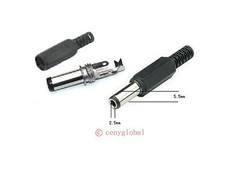 Global 5.5 mm/2.5 mm Male Solder DC Power Barrel Tip Plug Jack Connector Adapter