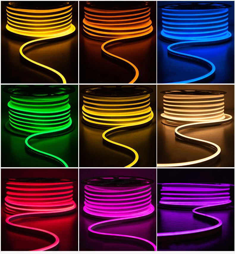 DC12V Flexible LED Neon Light Strip Silicone Tube Waterproof Home Garden Decor