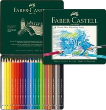 FABER-CASTELL FC117524 Albrecht Durer Artist Watercolor Pencils in A Tin 24 Pack