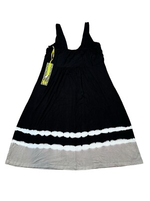 Green Dragon Black, White, & Gray Tie-Dye Scoop Neck Rayon/Spandex Dress  NWT S