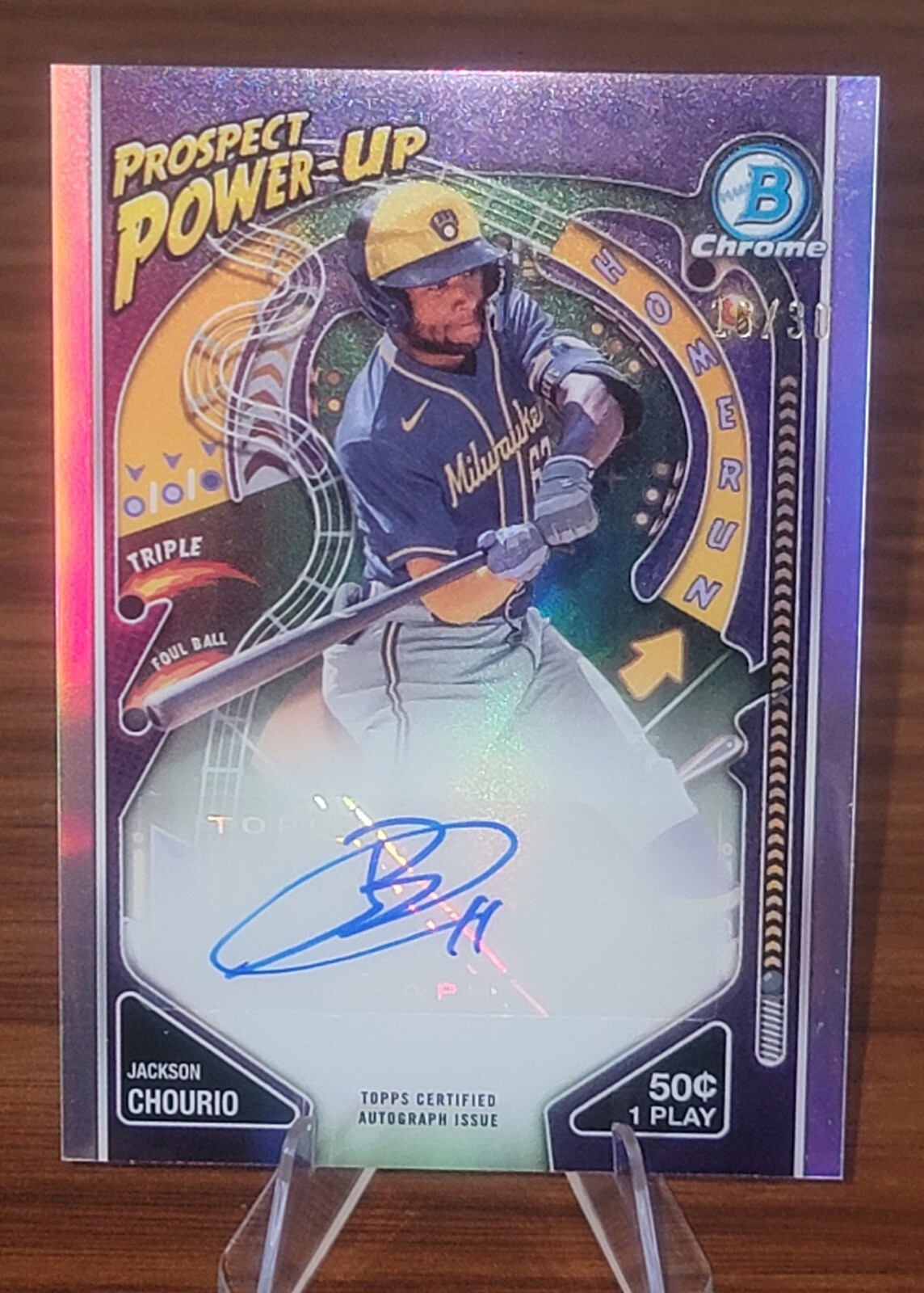 2024 Bowman Chrome Prospect Power-Up Insert Jackson Chourio AUTO /30